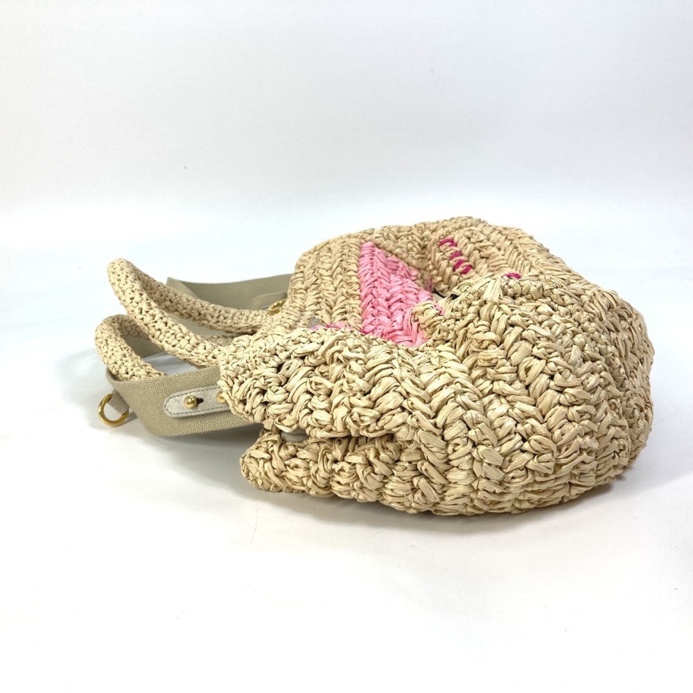 PRADA Cream Raffia Shoulder Bag - Picture 5 of 10